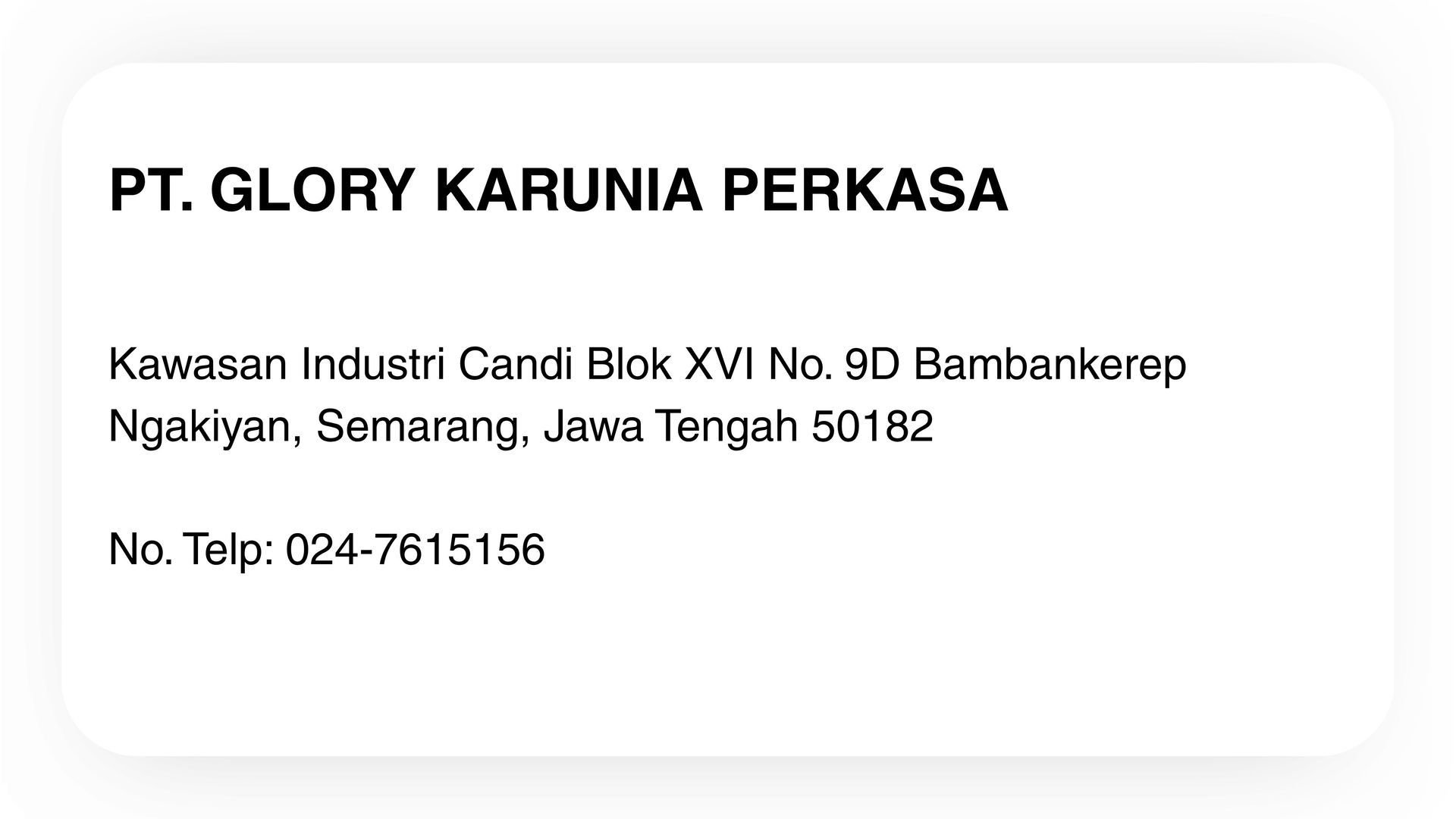 PT. GLORY KARUNIA PERKASA